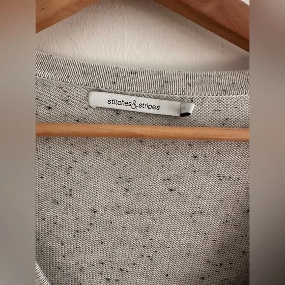 Stitches And Stripes V Neck Pullover Sweater in Heather Gray Sz L - Picture 5 of 7